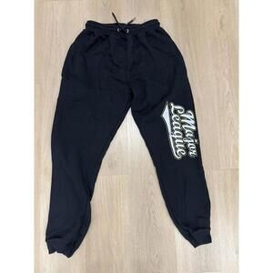 Major League Black Casual Sweatpants with Drawstring Waist